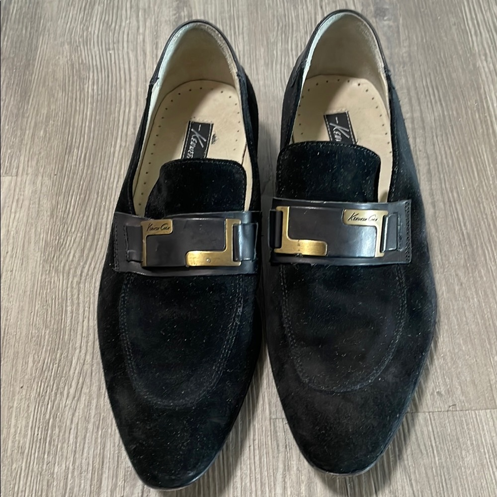 Kenneth Cole Black Loafers Classic Slip-On Design Made in Italy